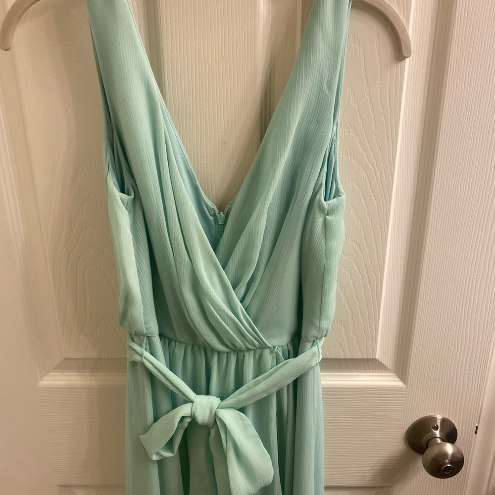 David’s Bridal Seafoam Green Bridesmaid Dress- size 2